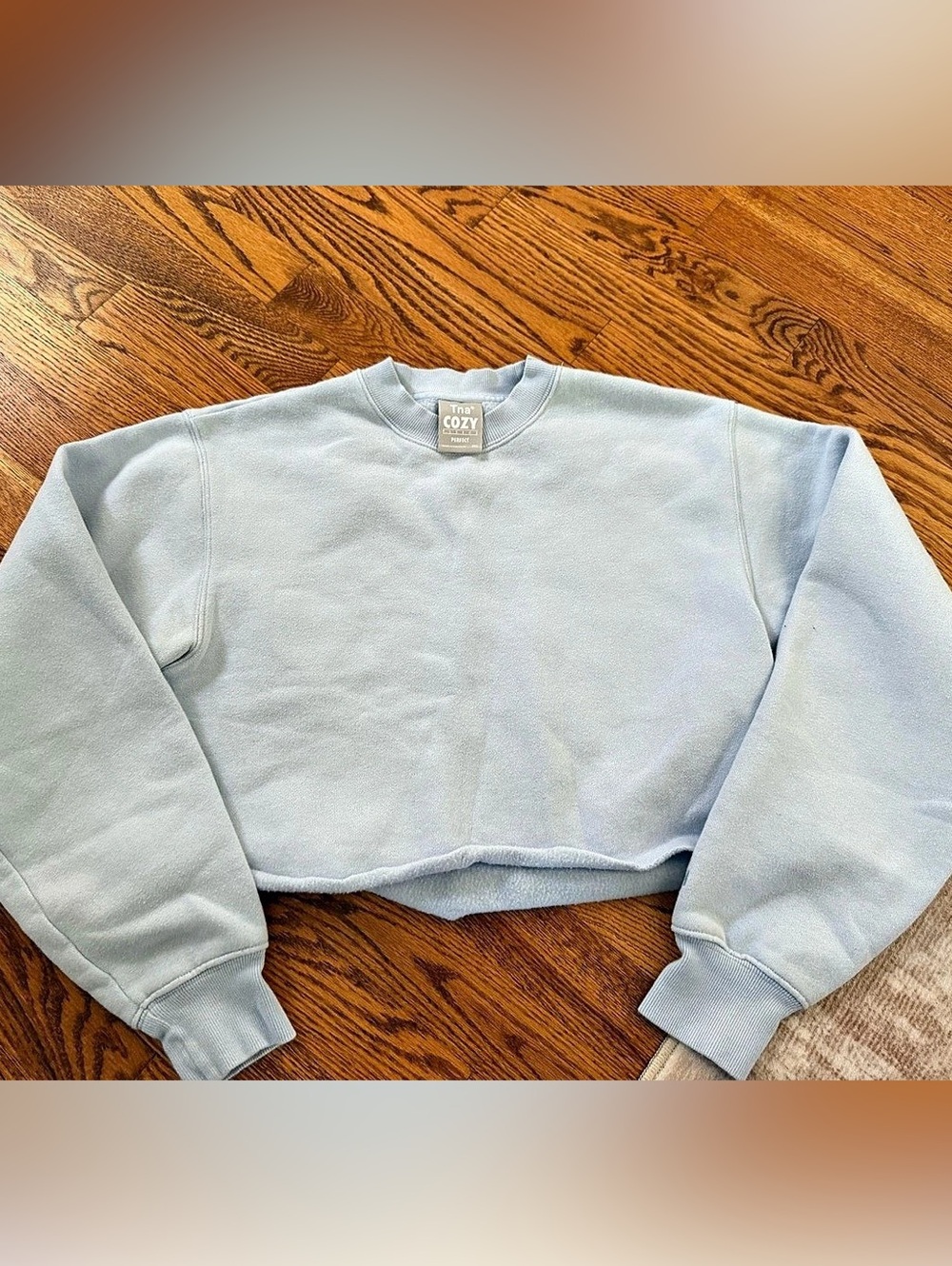 Tna Cozy Fleece Perfect Crew Sweatshirt Blue Crewneck Sweatshirt Like New xxs